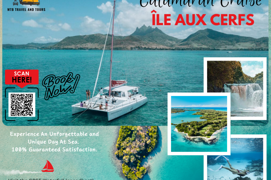 Ile aux Cerfs (Deer Island) by Catamaran 🌴